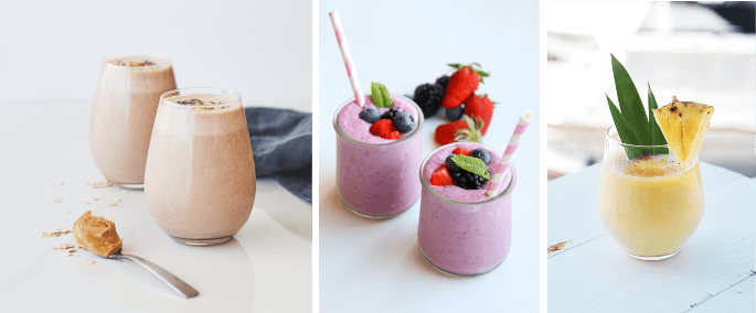 Nutty and fruity smoothies Nutty and fruity smoothies